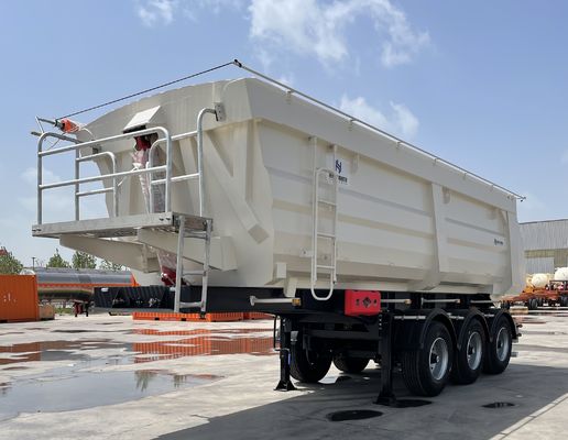Semi-remolque hidráulico traseiro de 3 eixos personalizado com trem de pouso de carga pesada de 28 t