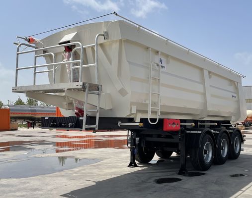 Semi-remolque hidráulico traseiro de 3 eixos personalizado com trem de pouso de carga pesada de 28 t