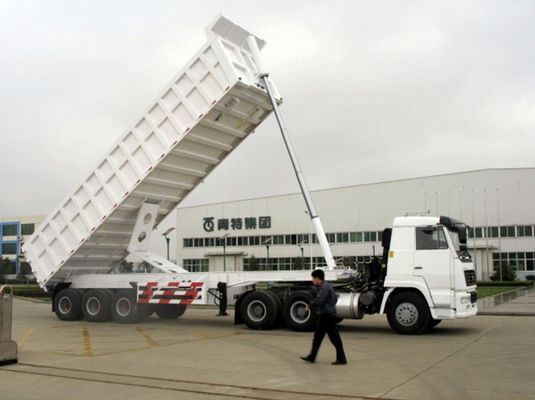Q345B/T700 Carrinho de descarga hidráulico de viga principal de aço Semi-reboque para necessidades de carga pesada