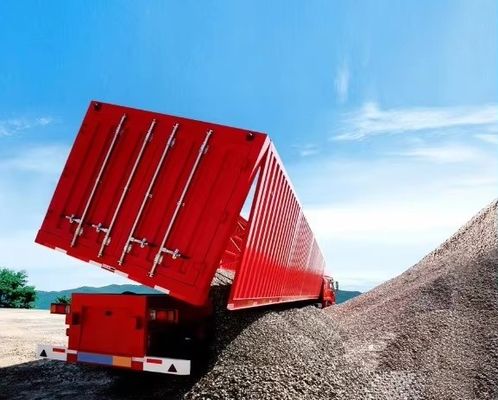 13T 3 eixos Wosheng Tipo leve Parede lateral Semi-reboque para transporte de areia de cascalho