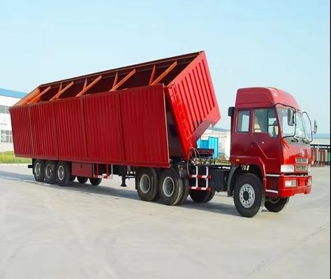 13T 3 eixos Wosheng Tipo leve Parede lateral Semi-reboque para transporte de areia de cascalho