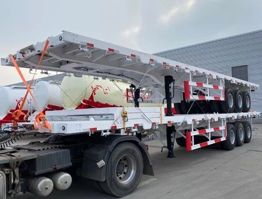 Semi-reboque flexível de 13 toneladas*3 eixos com 12 travões para transporte de contentores