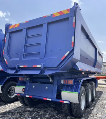 Container inferior 3 eixo traseiro semi-reboque de descarga com mola de folha e 28t de carga pesada