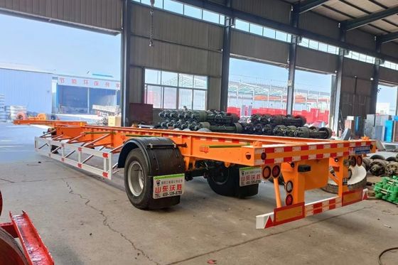 2 3 4 Semi-reboque de esqueleto de aço de eixo para transporte de contêineres