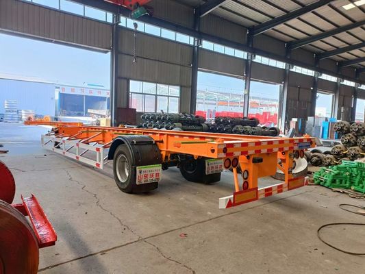 2 3 4 Semi-reboque de esqueleto de aço de eixo para transporte de contêineres