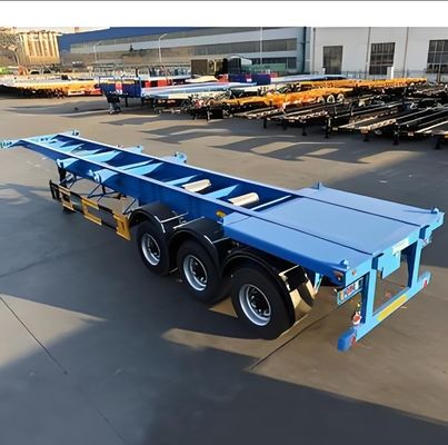 2 3 4 Semi-reboque de esqueleto de aço de eixo para transporte de contêineres