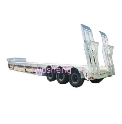 12 rodas Container de cama baixa Chassis Carregador Semi-remolque com Q345B / T700 aço viga principal