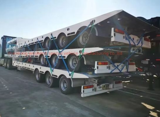 12 rodas Container de cama baixa Chassis Carregador Semi-remolque com Q345B / T700 aço viga principal