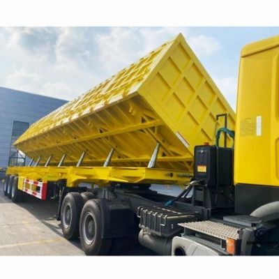 Caminhão de transporte de grãos de areia e pedra semi-reboque com reboque de 40 pés