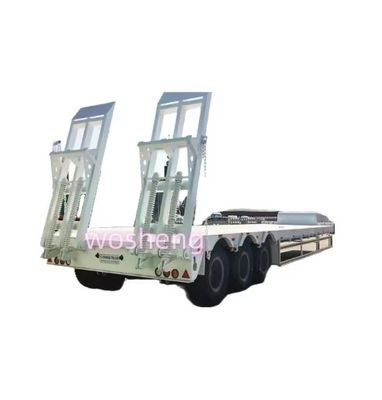 Container de cama baixa Carregador de chassi Lowboy Semi-trailer para transporte de carga pesada