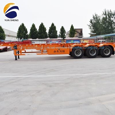 Carga útil máxima 30000 kg Semi-reboque esqueleto de aço de 3 eixos para transporte de contentores