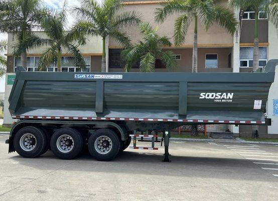 3 eixos 40 50 toneladas Semi-reboque traseiro de descarga Reboques de desvio para transporte de pedras minerais