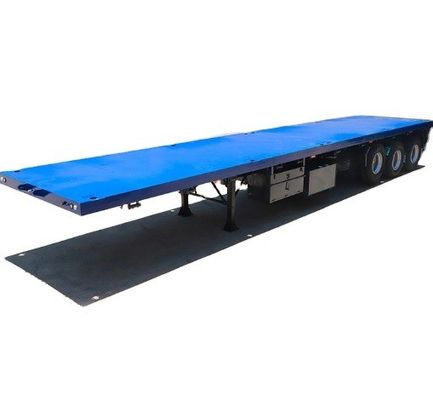Cores azuis 3 eixos 20 40 45 pés Container de deck plano Semi-remolque com personalização