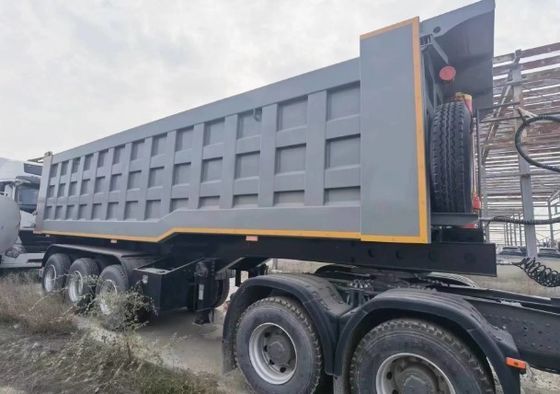 3 eixos 40 50 toneladas Semi-reboque traseiro de descarga Reboques de desvio para transporte de pedras minerais