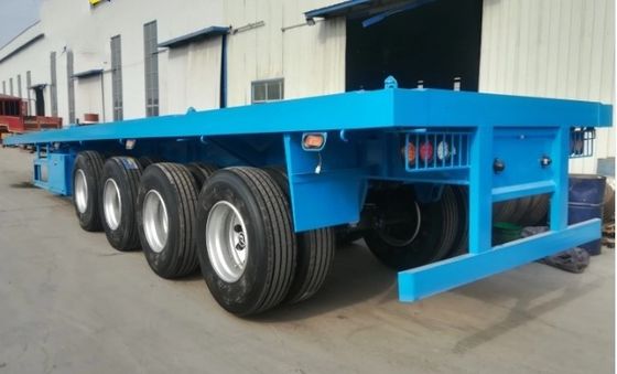 Cores azuis 3 eixos 20 40 45 pés Container de deck plano Semi-remolque com personalização