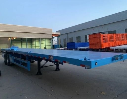 Cores azuis 3 eixos 20 40 45 pés Container de deck plano Semi-remolque com personalização