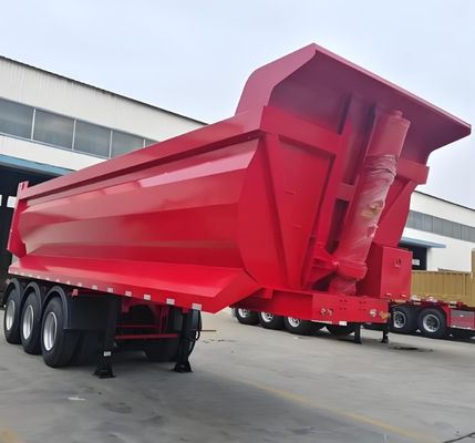 3 eixos 40 50 toneladas Semi-reboque traseiro de descarga Reboques de desvio para transporte de pedras minerais