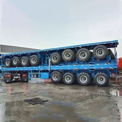 Cores azuis 3 eixos 20 40 45 pés Container de deck plano Semi-remolque com personalização