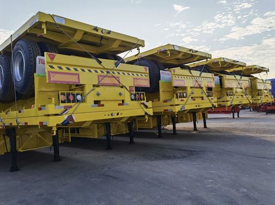 Semi-reboque de 3 eixos de banco plano para WS 20/40 pés Container e equipamento de transporte especial