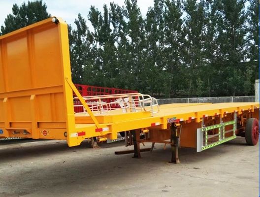 Semi-reboque de 3 eixos de banco plano para WS 20/40 pés Container e equipamento de transporte especial