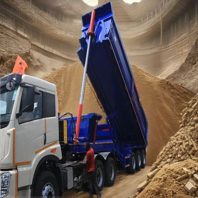 28 t engrenagem de pouso de carga pesada semi-reboque hidráulico traseiro para transporte de grandes pedras