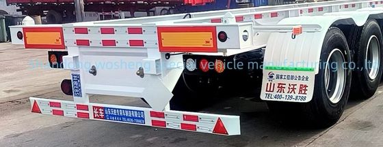 Capacidade máxima 60T 40FT Container Steel Truck Trailer 3 Axle Skeleton Semi-Trailer