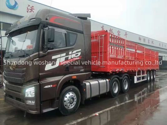 Q345B feixe principal 3/4 eixo 7,5 toneladas 12,4m vedação lateral semi-reboque para personalização de caminhões