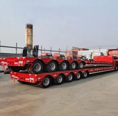 Wosheng Transportes de Equipamento Pesado Low Boy Truck Trailers com eixos 3/4/5/6/7