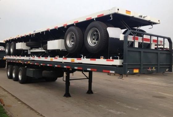 Melhor chassi de contêiner de 20FT 40FT Semi-reboque de cama plana com trem de pouso de carga pesada de 28t