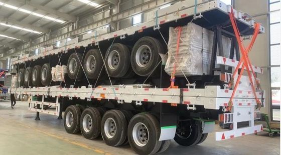 Melhor chassi de contêiner de 20FT 40FT Semi-reboque de cama plana com trem de pouso de carga pesada de 28t