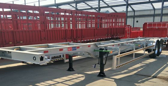 Suspensão mecânica 20 ou 40 pés Container de transporte Chassis Esqueleto caminhão trailer