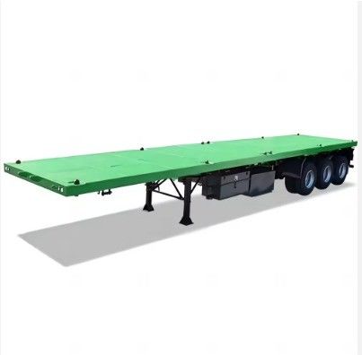 50T Carga útil 3 eixos de cama plana Semi-reboque para caminhão Pintura personalizável a partir do reboque