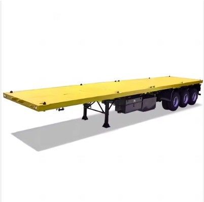 12400x2610x1550mm 7 toneladas Tare Peso 50 toneladas Carga útil 20/40ft Semi-trailer de piso plano