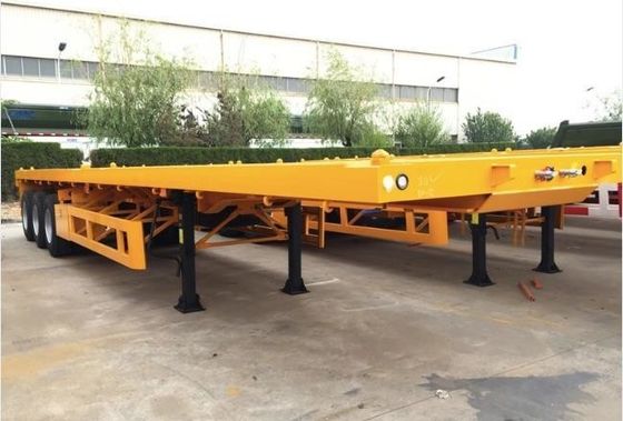 12400x2610x1550mm 7 toneladas Tare Peso 50 toneladas Carga útil 20/40ft Semi-trailer de piso plano