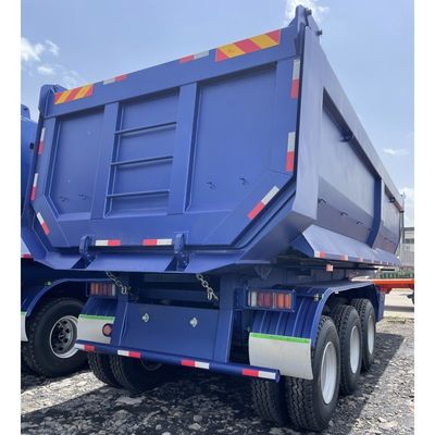 3 eixos 4 eixos hidráulico U-forma traseira de descarga de semi-reboque com sistema de travagem de dupla linha