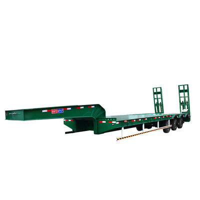 Capacidade de carga de 60 toneladas 10 camadas caminhão de moagem de folhas semi-reboque de cama baixa para escavadeira