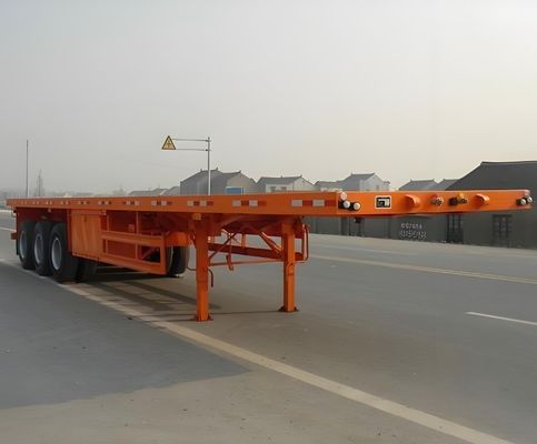 Bom 3 eixos 30-120tons contêiner de cama plana caminhão de reboque para transporte de contêineres