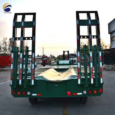 Capacidade de carga de 60 toneladas 10 camadas caminhão de moagem de folhas semi-reboque de cama baixa para escavadeira