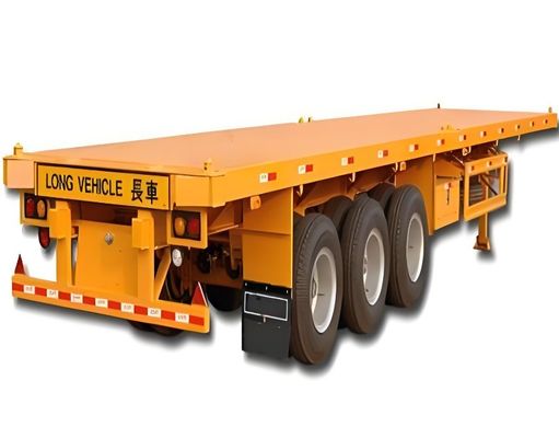 Bom 3 eixos 30-120tons contêiner de cama plana caminhão de reboque para transporte de contêineres