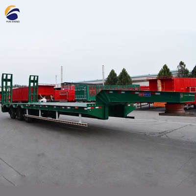 Capacidade de carga de 60 toneladas 10 camadas caminhão de moagem de folhas semi-reboque de cama baixa para escavadeira