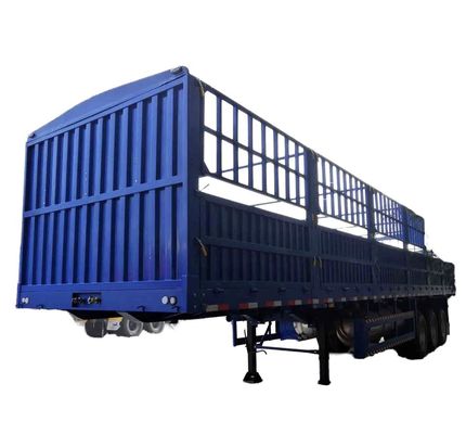 Transporte de aço com 3/4 eixo tipo plano cerca lateral semi-reboque de profissional