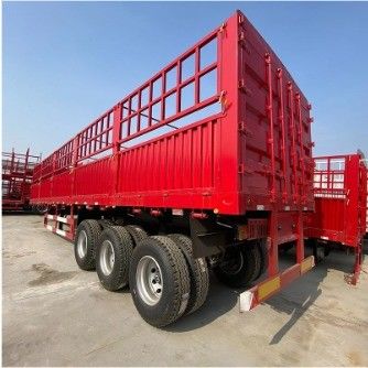 Transporte de aço com 3/4 eixo tipo plano cerca lateral semi-reboque de profissional
