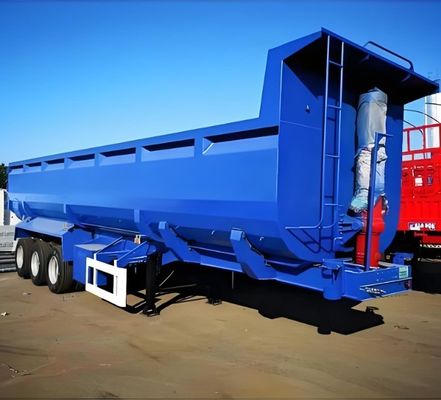 De acordo com o 3 eixos hidráulico traseiro semi-reboque para transporte de grãos de 100 toneladas