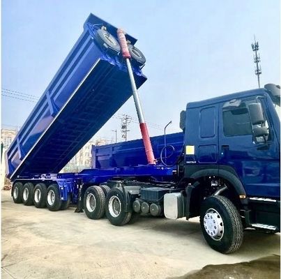 De acordo com o 3 eixos hidráulico traseiro semi-reboque para transporte de grãos de 100 toneladas