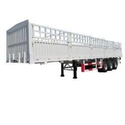 Transporte de aço com 3/4 eixo tipo plano cerca lateral semi-reboque de profissional