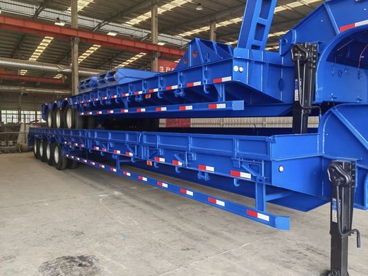 Semi-reboque de 4 eixos para transporte de carga pesada com viga principal de aço Q345B / T700