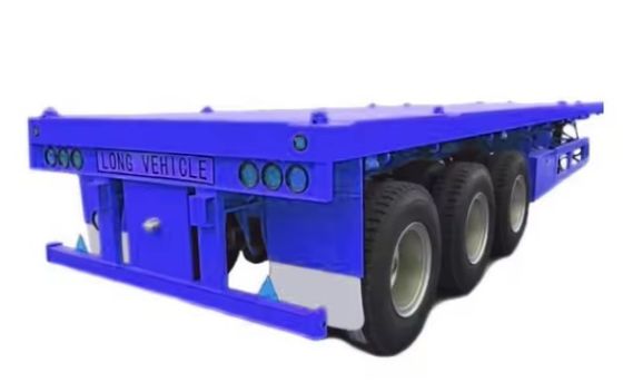 Semi-remolque 4 eixos 20FT 40FT cama plana Container de aço caminhão com tamanho personalizado