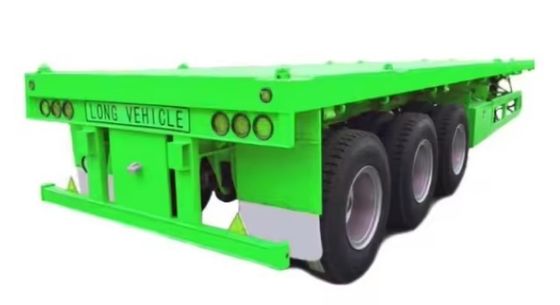Semi-remolque 4 eixos 20FT 40FT cama plana Container de aço caminhão com tamanho personalizado