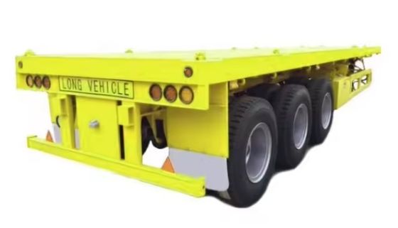 Semi-remolque 4 eixos 20FT 40FT cama plana Container de aço caminhão com tamanho personalizado