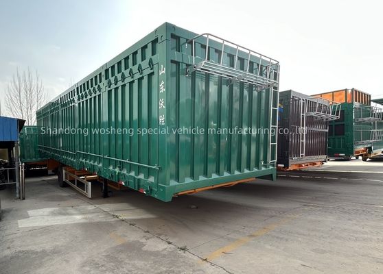 Semi-remolque de vedação lateral de 3 eixos personalizável para uso animal comercial de carga de gado